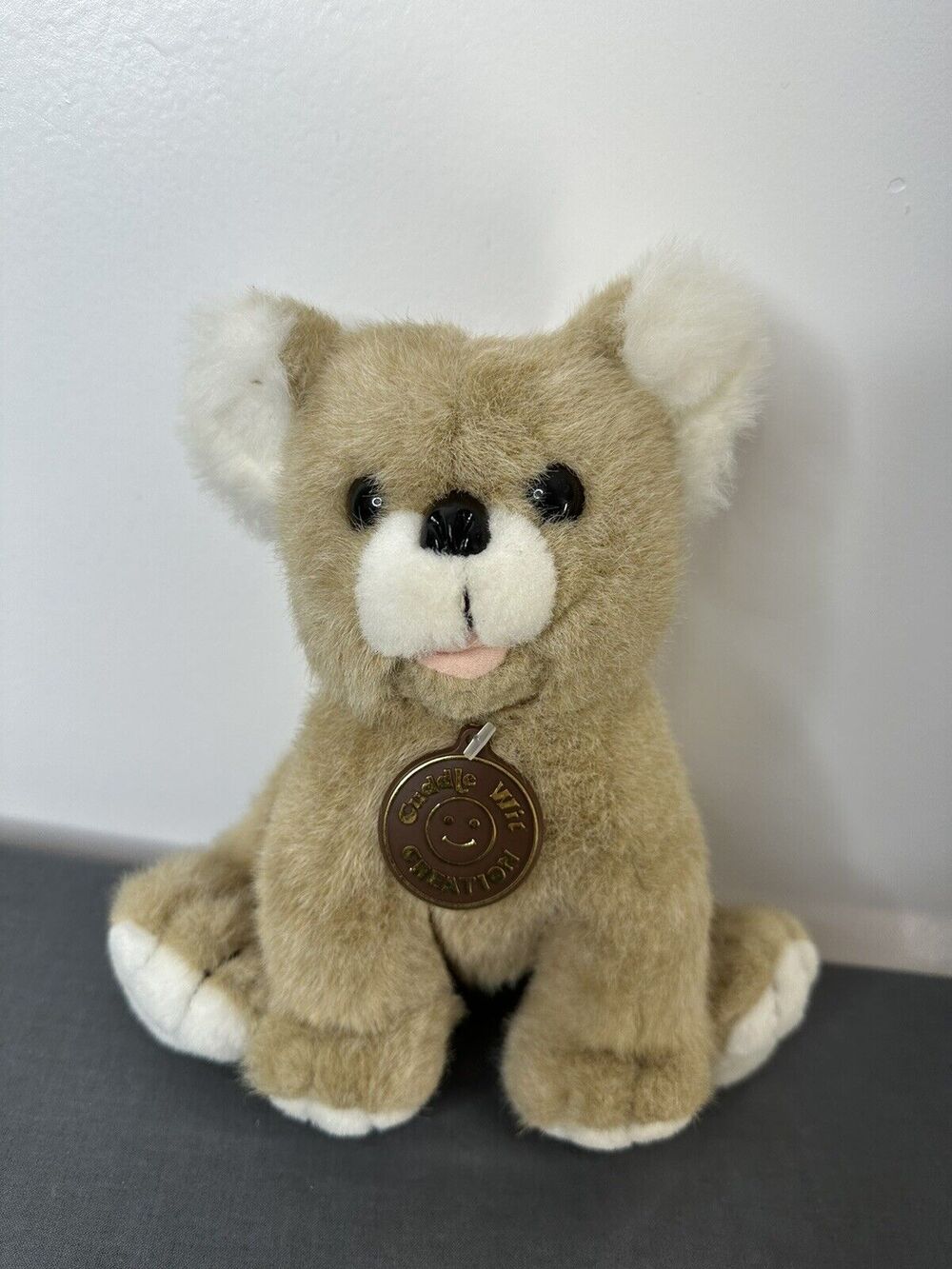 Vintage 1991 Cuddle Wit Creation Koala Plush Stuffed Animal Tan White Sitting 9”